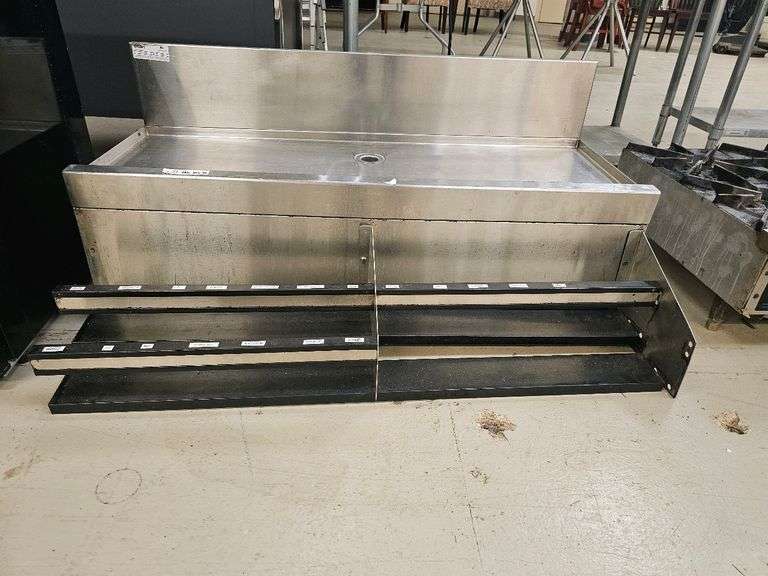 Glastender DBA-48 Stainless Steel Underbar Ice Bin with Bottle Storage, NSF Certified