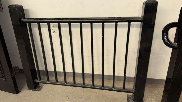 Black Metal Railing with Attached Handrail 58" x 42"