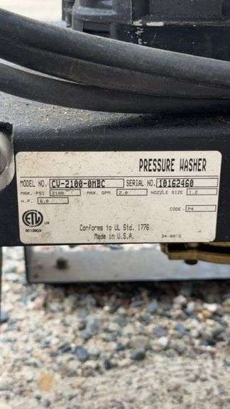 Clore Automotive Pressure Washer CV-2100-0MBC, 2100 PSI, 6.0 HP