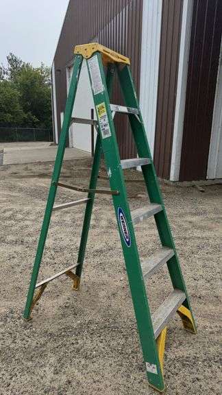 Werner 6 ft Fiberglass Ladder, 225 lbs Load, Type II, Serial 5906