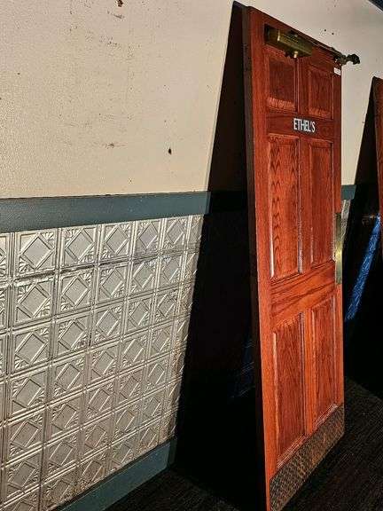 Wooden Door, 6-Panel, 36"x79", Right Swing, Brass Hardware