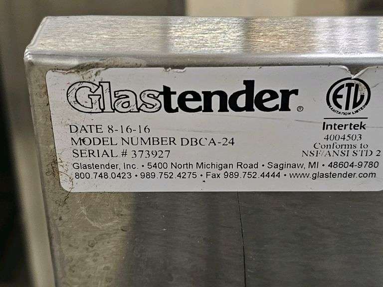 Glastender HSA-12 DBC-A-24 Underbar Glasswasher Station, Serial 373927