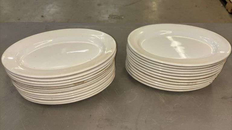 Buffalo China Oval Plates, 12" 9" inches, Ceramic