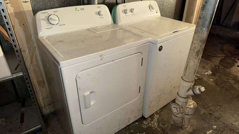 Roper Washer and Dryer Set, Multiple Settings, White, High Efficiency