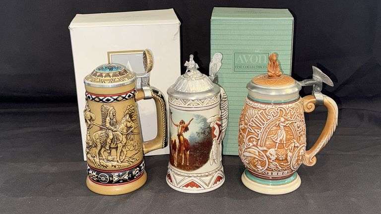 Avon Beer Steins, Native American & Wild West Themes, Models: Indians of the American Frontier, Trib