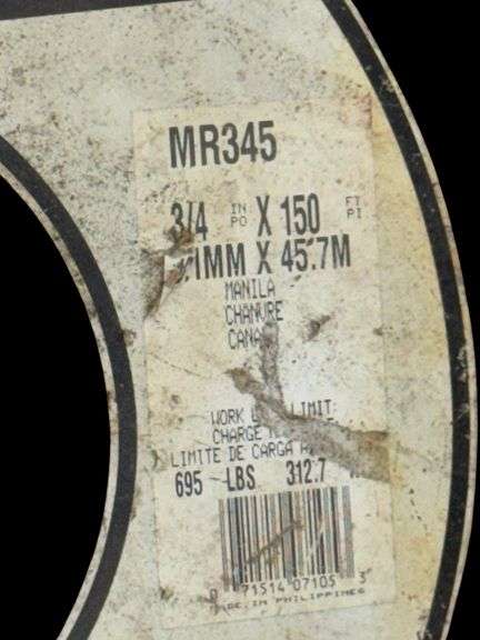 Lehigh MR345 Manila Rope, 150 ft Length, 3/4 in Diameter