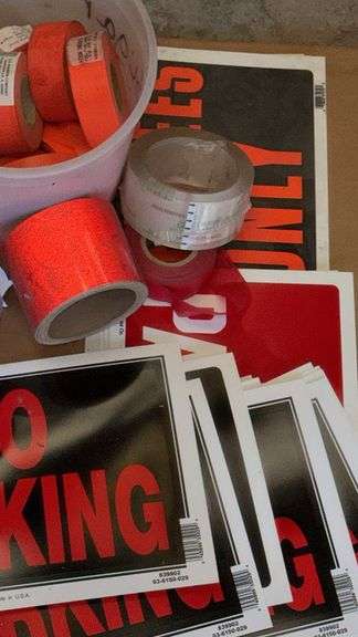 No Parking Signs and Reflective Tape Set, Made in USA,  Tape Rolls