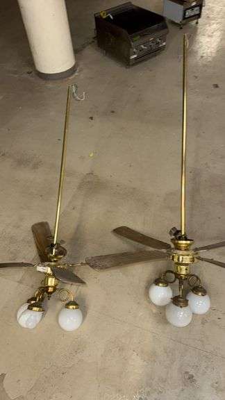 Brass Finish Ceiling Fan with Lights, 66" Width