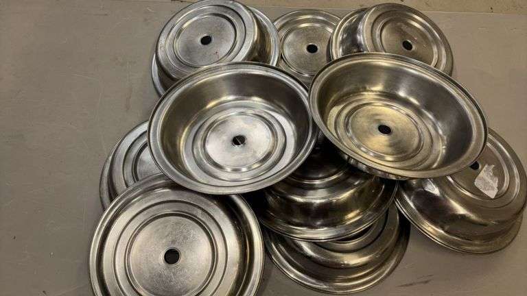 Large Group of Stainless Plate Covers