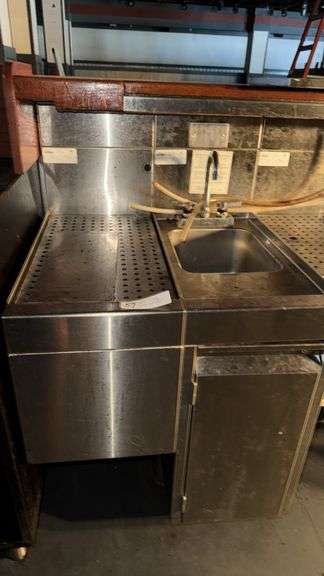 Commercial Stainless Steel Bar Sink Station, 94.5" Long