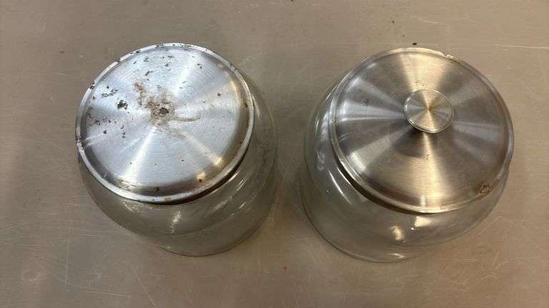 Glass Storage Jars with Metal Lids, 9" High x 6.5" Opening