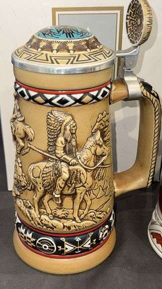 Avon Beer Steins, Native American & Wild West Themes, Models: Indians of the American Frontier, Trib
