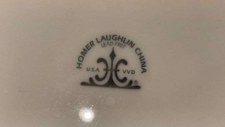 Homer Laughlin China 10" Dinner Plates, White Porcelain, USA