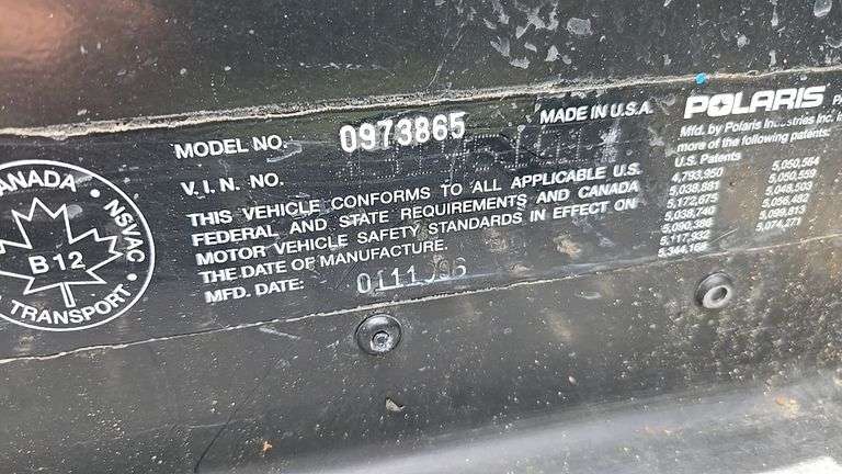 1996 Polaris Indy Trail Classic Snowmobile, 488cc, 60 HP, VIN: 3195101