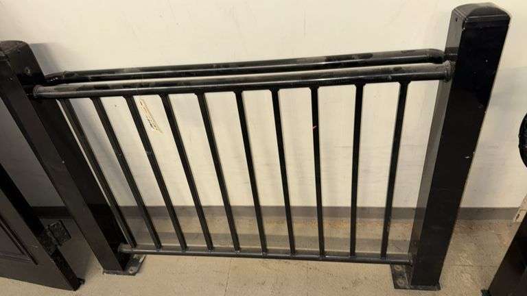 Black Metal Railing with Attached Handrail 58" x 42"