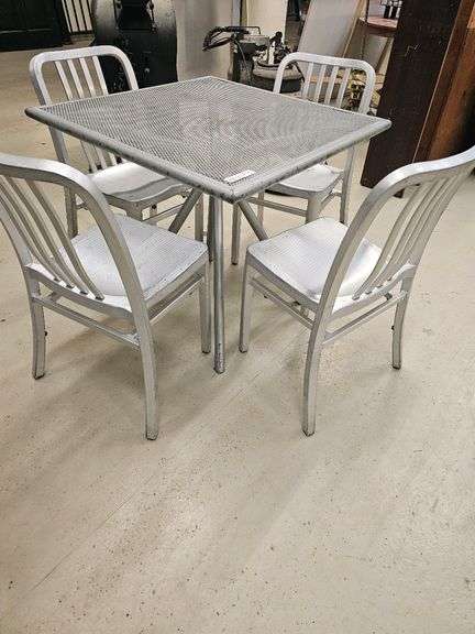 Silver Aluminum Outdoor Patio Dining Set