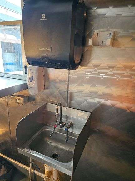 Stainless Steel Commercial Wall-Mounted Hand Sink with Dual Faucet