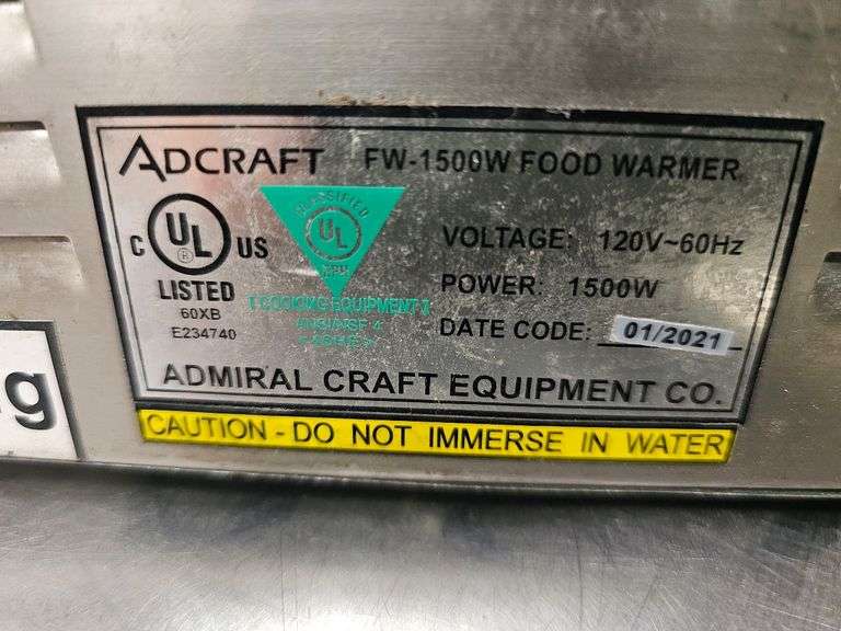 Adcraft FW-1500W Food Warmer, 1500W, 120V, Stainless Steel