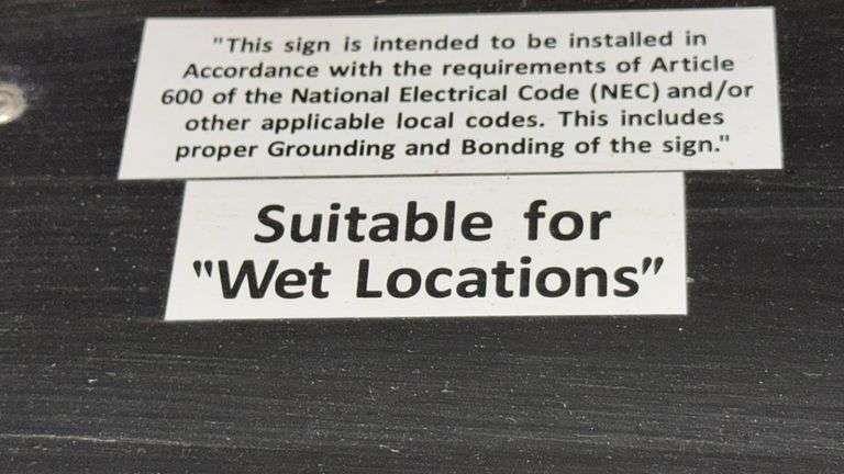 Illuminated Sign, LED Lighting, 66x7x42 inches, Suitable for Wet Locations