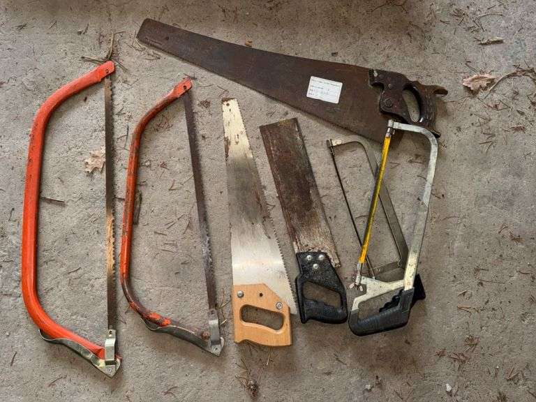 Mixed Hand Saws Collection, Steel Blades, Wood & Plastic Handles