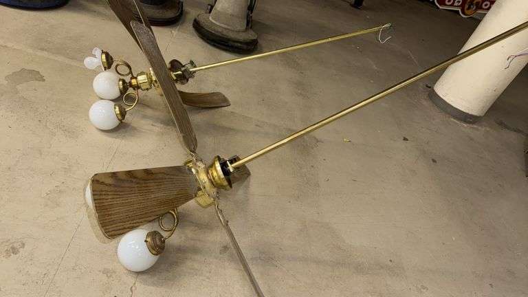 Brass Finish Ceiling Fan with Lights, 66" Width