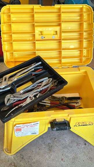 Flambeau Stand 'N Store Tool Box, Includes Various Hand Tools