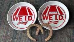 Budweiser WE I.D. Serving Trays, 13" Diameter, Includes Rusty Horseshoes
