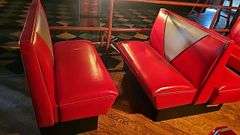 Red Vinyl Restaurant Booth Seating, two singles, two doubles
