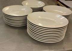 Homer Laughlin China 10" Dinner Plates, White Porcelain, USA