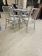 Silver Aluminum Outdoor Patio Dining Set