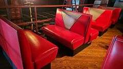 Red Vinyl Restaurant Booth Seating, two singles, two doubles