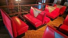 Red Vinyl Restaurant Booth Seating, two singles, two doubles