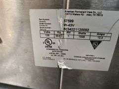 APW Wyott W-43V Commercial Food Warmer, 1500W, 120/240V