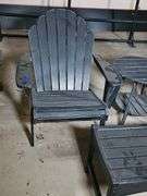 Black Outdoor Patio Furniture Set, Adirondack style