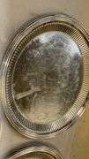 Silver Plated Serving Platter with Engraved Floral Design, 12 inches