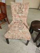 Pair of Upholstered Accent Chairs with Side Table, Button Tufted Back