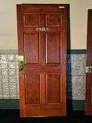 Oak Wooden Door, Right Swing, 31.5"x83.5", Brass Hardware