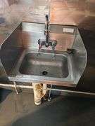 Stainless Steel Commercial Wall-Mounted Hand Sink with Dual Faucet