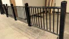 Black Metal Handrail and Barrier (connected)