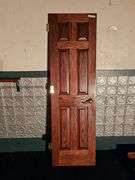 Interior Oak Door, Six-Panel, 24"x80", Left Swing, Brass Hardware