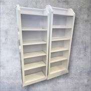 White Bookshelves with 5 Shelves, Dimensions 25"x10"x67" and 23"x10"x63"