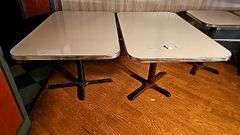 Rectangular Restaurant Tables, 30 x 48 x 29 inches, Metal Pedestal Base