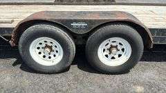 18' DCT Flatbed Utility Trailer, 2 Axles, Wooden Deck, Spare Tire