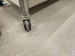Stainless Steel Work Table, 70"x24"x32", 2 Shelves, Swivel Casters