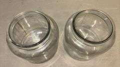 Glass Storage Jars with Metal Lids, 9" High x 6.5" Opening
