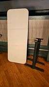 Rectangular White Table, 24"x60"x29", Laminate Top, Metal T-Base