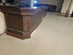 Antique Wooden Bar Counter - Traditional Paneled Design