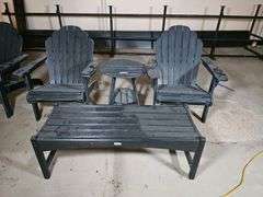Black Outdoor Patio Furniture Set, Adirondack style