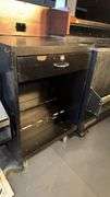Black Metal Cabinet with Drawer, 24"x24"x36"