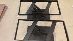 Metal & Melamine Serving Bases, Black, X Cross Style, 20" x 10" x 6 1/2""
